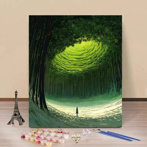 成品森林治愈油画风景装饰画动漫北欧风高级感小众卧室客厅摆挂画