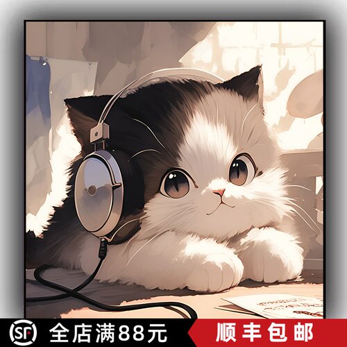 治愈猫咪高级感治愈系正方形