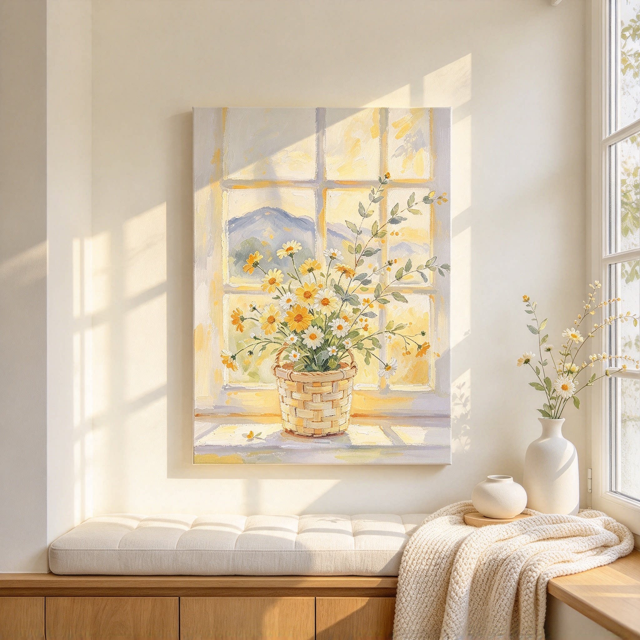 小清新光影绿植静物装饰画北欧简约仿油画小众高级卧室客厅摆挂画