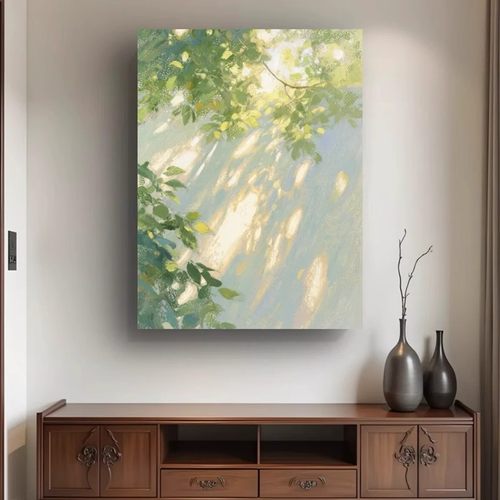 《树影鎏光》光影治愈系艺术客厅装饰画现代小众高级卧室玄关挂画