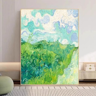成品装 饰画仿油画风景梵高莫奈世界名画复古高级感卧室客厅摆挂画