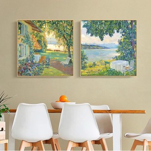 库库尔名画装饰画方形小众艺术复古风景高级感人物卧室客厅摆挂画