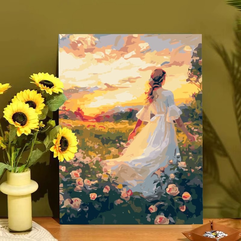 仙境爱丽丝人物装饰画成品仿油画风景女孩唯美治愈卧室客厅摆挂画图片