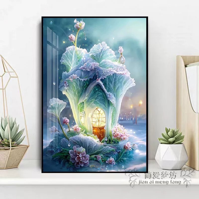纳福白菜装饰画梦幻寓意小清新唯美装饰画家居小众卧室客厅摆挂画