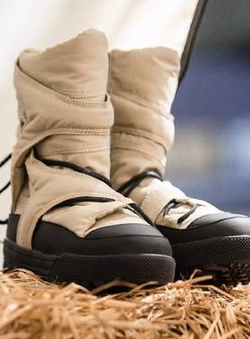 Kv。NINGLUO 小众设计~2023爆款时尚风雪地靴冬季新款加绒保暖棉