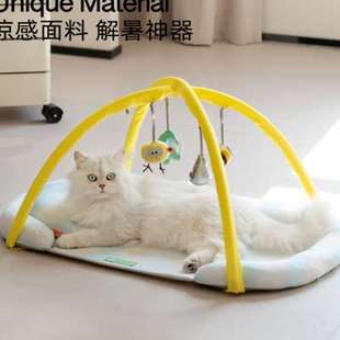 宠物冰垫凉席睡觉用垫子夏季 新款 元 気喵 凉垫夏天冰窝猫咪睡垫降