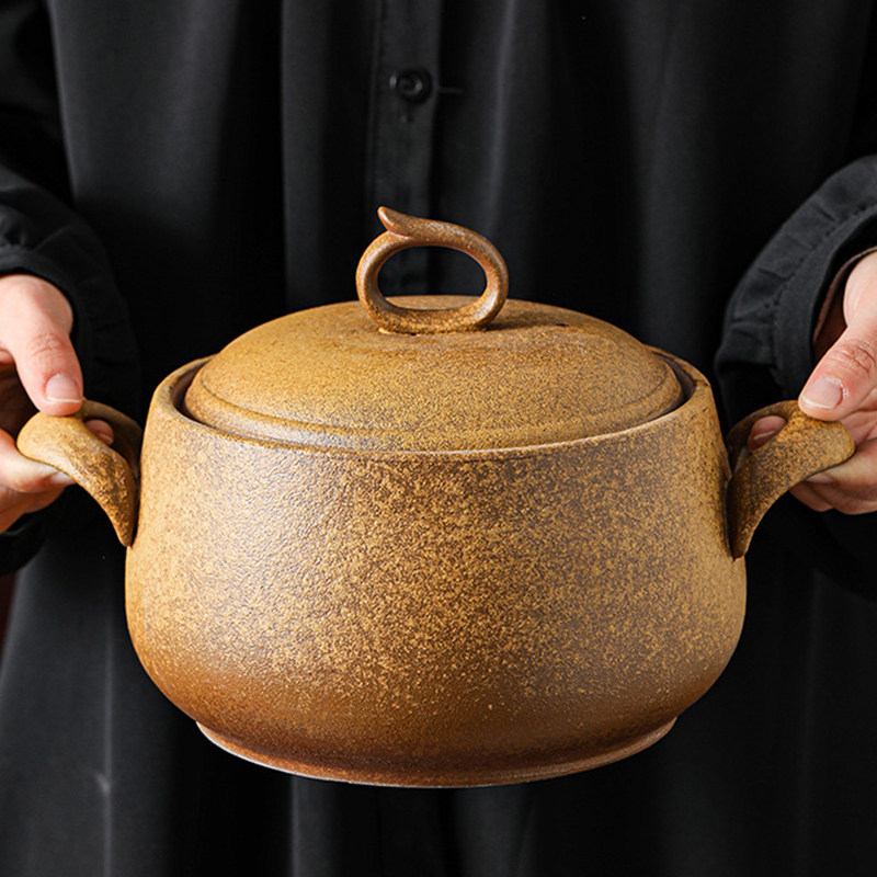 富强炉陶土烧烤炭炉围炉煮茶家用烤茶炉炭火泥炉老式碳炉土陶砂锅图片