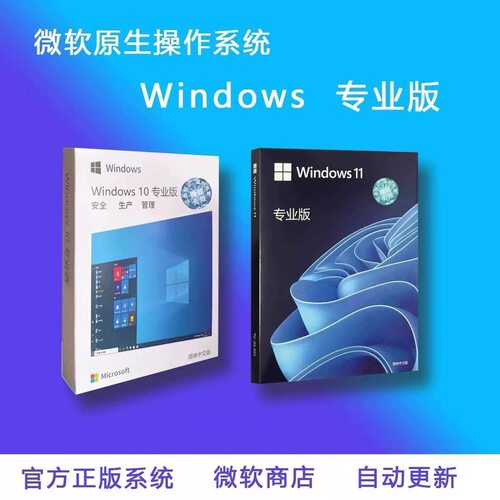 正版win11专业版系统u盘重装Windows10升级Pro彩盒64位纯净安装盘