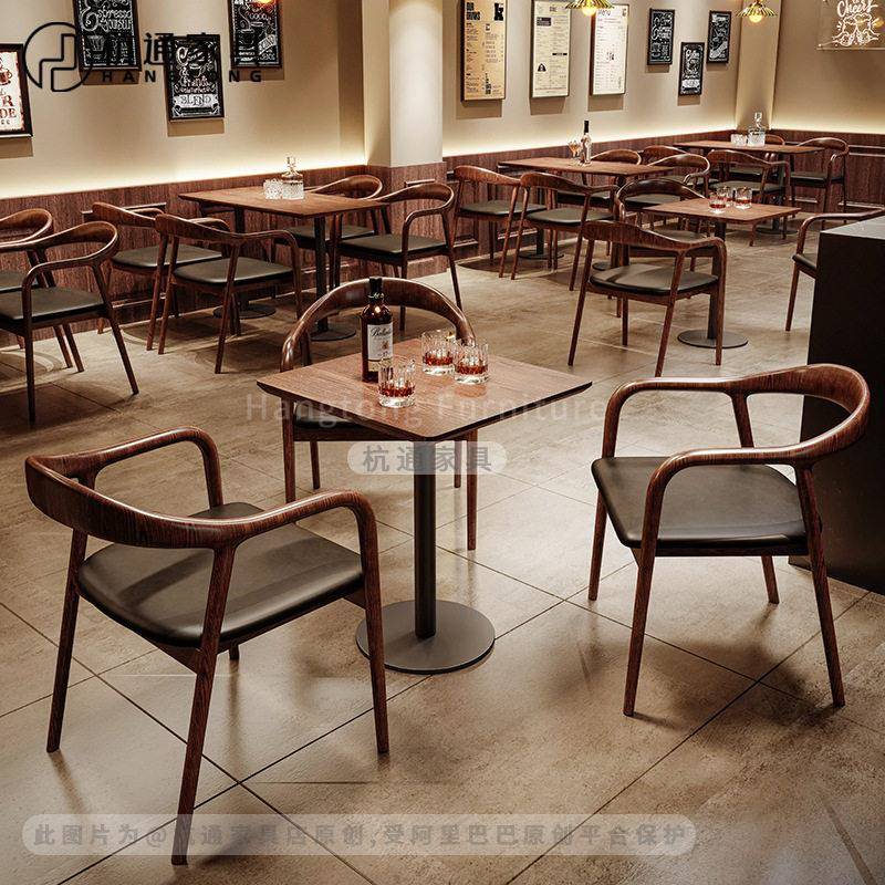 复古小酒馆桌椅组合西餐厅清吧酒吧定制桌椅咖啡厅茶餐厅餐吧桌椅