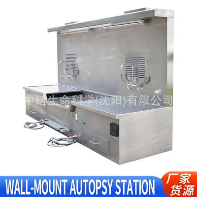Manufacturer太平间遗体操作台实验室动物清洗床304不锈钢尸检站