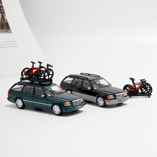 Mortal  奔驰E300 S124瓦罐 1:64 低趴大饼轮带配件合金汽车模型