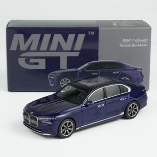 宝马i7 BMW xDrive60 1111合金车模型 MINIGT Tanzanite