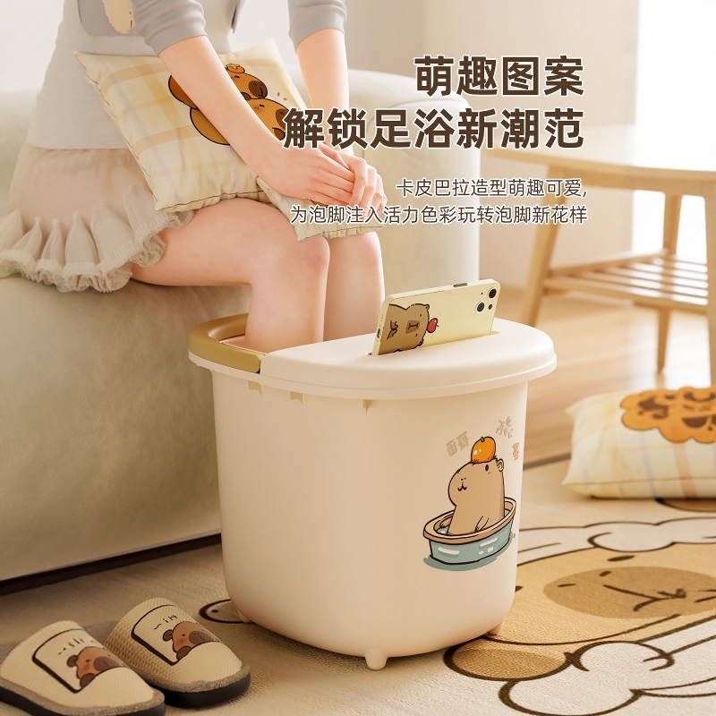 泡脚桶家用过小腿养生高深桶过膝洗脚盆保温加热厚便携足浴神器J1