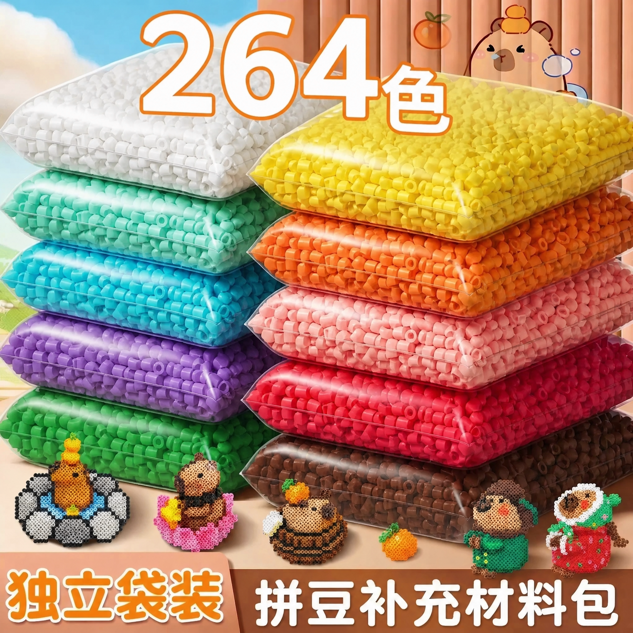 拼豆补充包豆子MARD婆娑同色号融合豆正品全套套装手工diy材料Z5图片