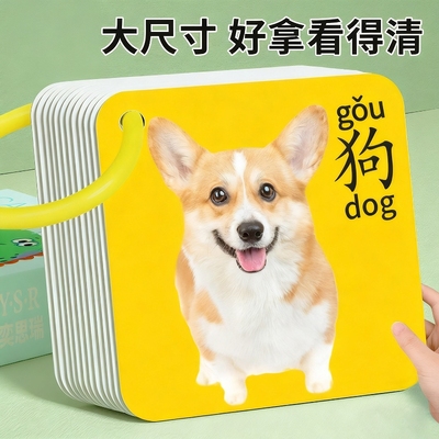 动物卡片早教认知启蒙书儿童宝宝看图识字物图幼儿数字益智玩具Y0