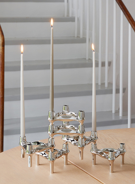 丹麦进口品牌Ester&Erik | Stoff Nagel分子烛台纯锌合金BMF摆件