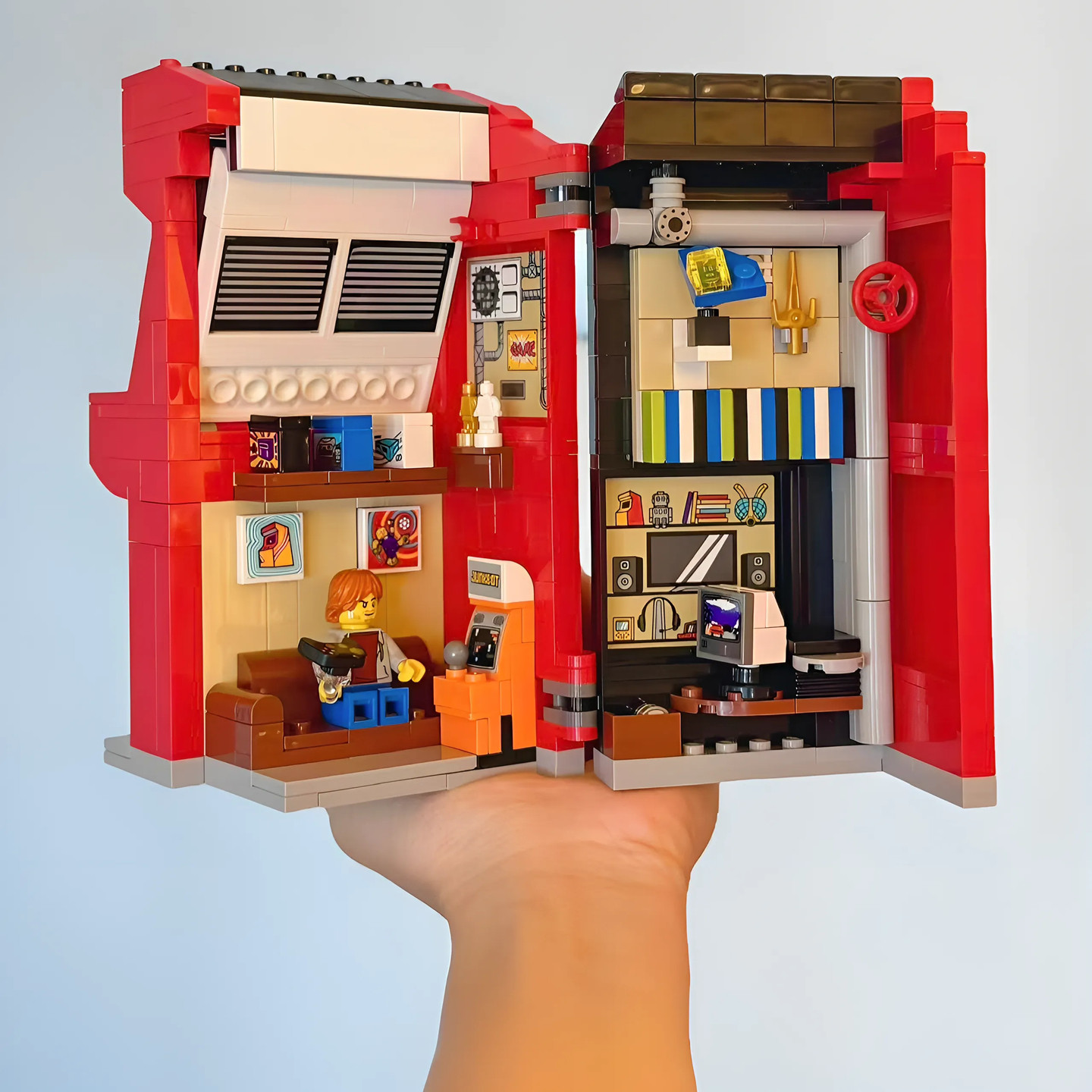 男孩子乐园高品质40805复古红白街机拼装积木益智玩具6岁生日礼物