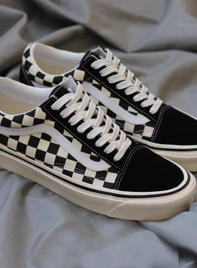 VANS/范斯官方正品男鞋 OLD SKOOL 36 DX 安纳海姆黑白棋盘板鞋