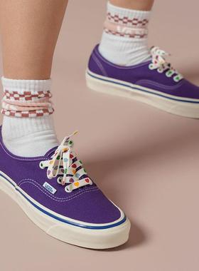 VANS/范斯官方正品男女鞋AUTHENTIC安纳海姆紫色爱心低帮帆布板鞋