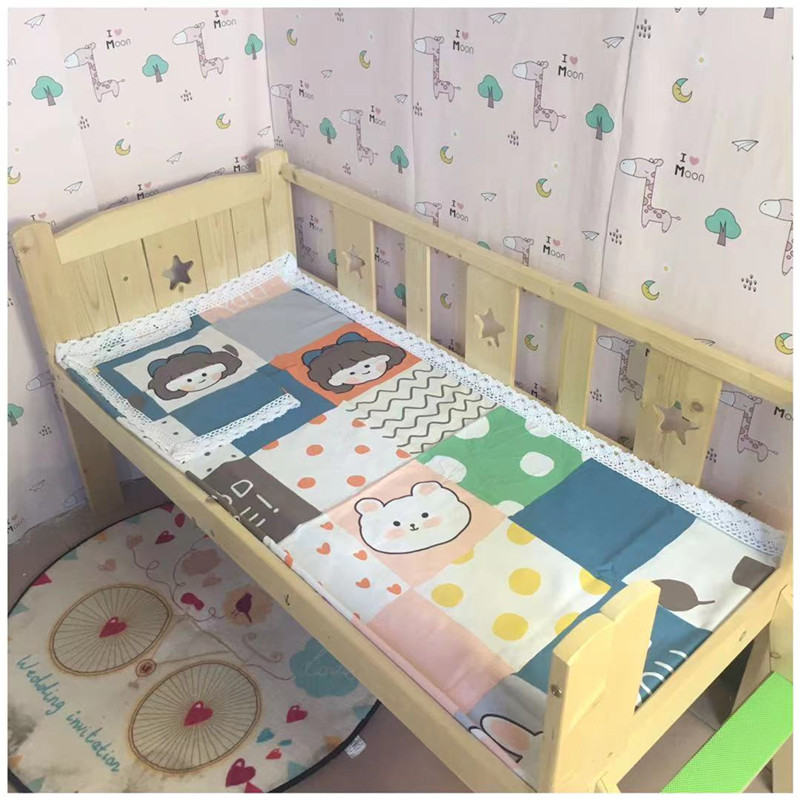 儿童床小帆布床单夏n季幼儿园粗布凉席男孩女孩卡通床单两件套