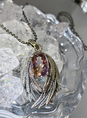 【盛名】紫黄晶银翼吊坠