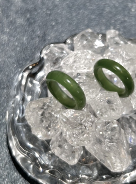 【碧月夜】猫眼和田碧玉戒圈