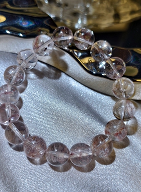 【樱落】纯天然透体闪阿塞粉胶花