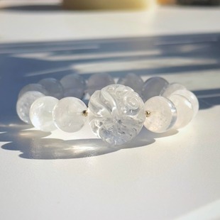 【青丘白狐】高品质白兔毛幽灵共生 白水晶狐球