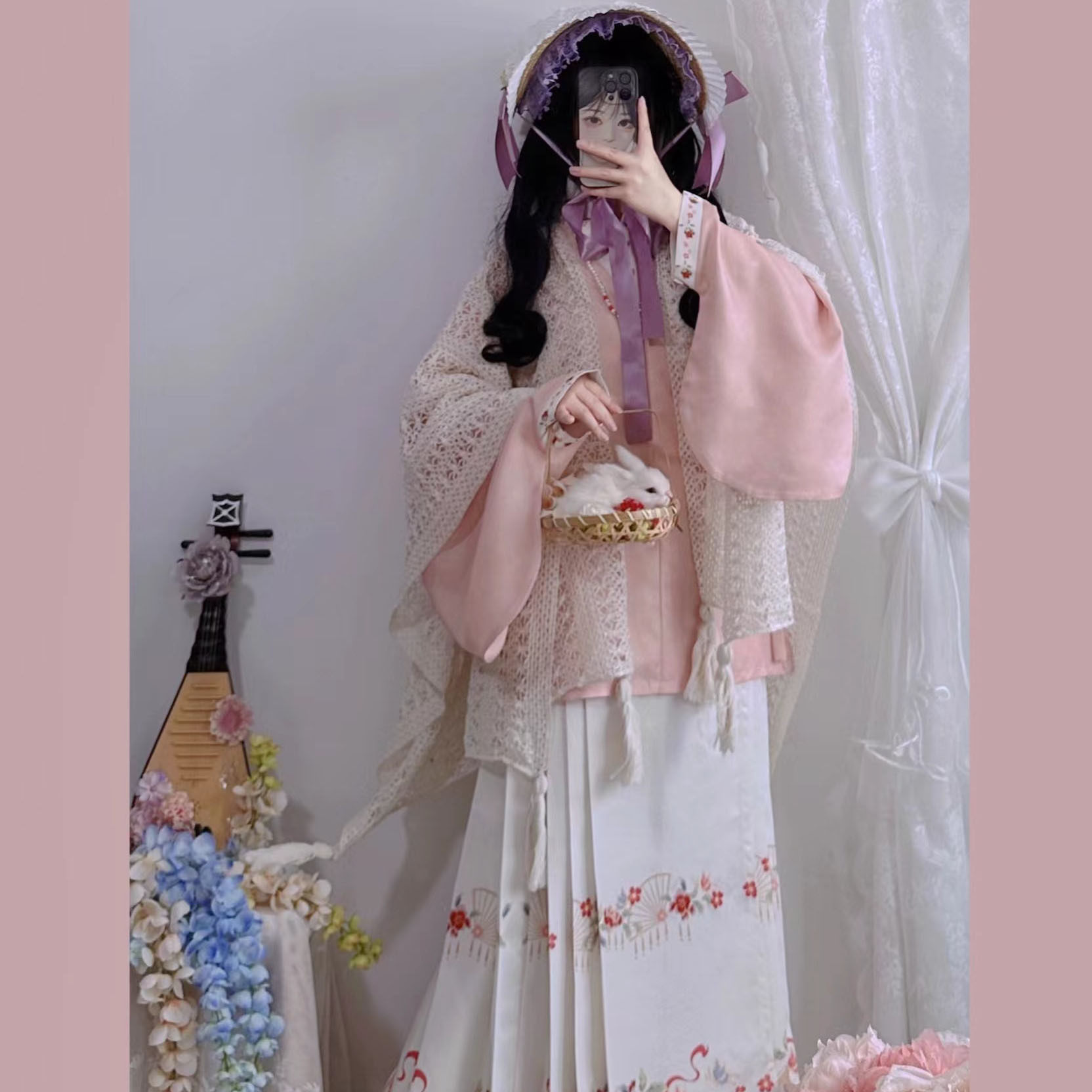 汉洋折衷套装汉服女交领琵琶袖马面裙洛丽塔罩裙日常2026新款春