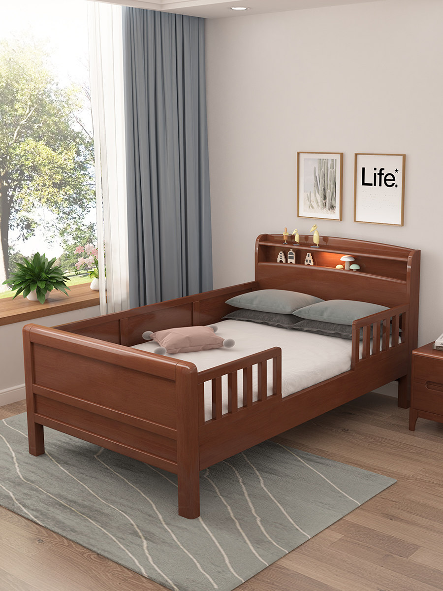 索菲亚全实木老人床带护栏扶手老式高脚硬板床1米1.2养老院老年人