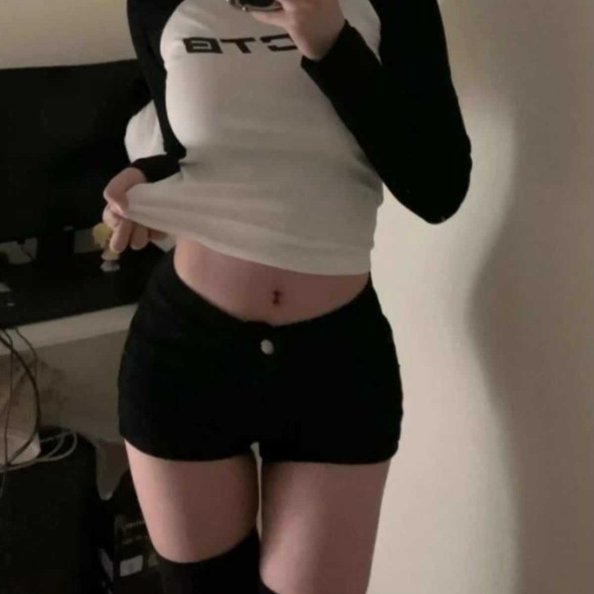 美式辣妹低腰牛仔裤女弹