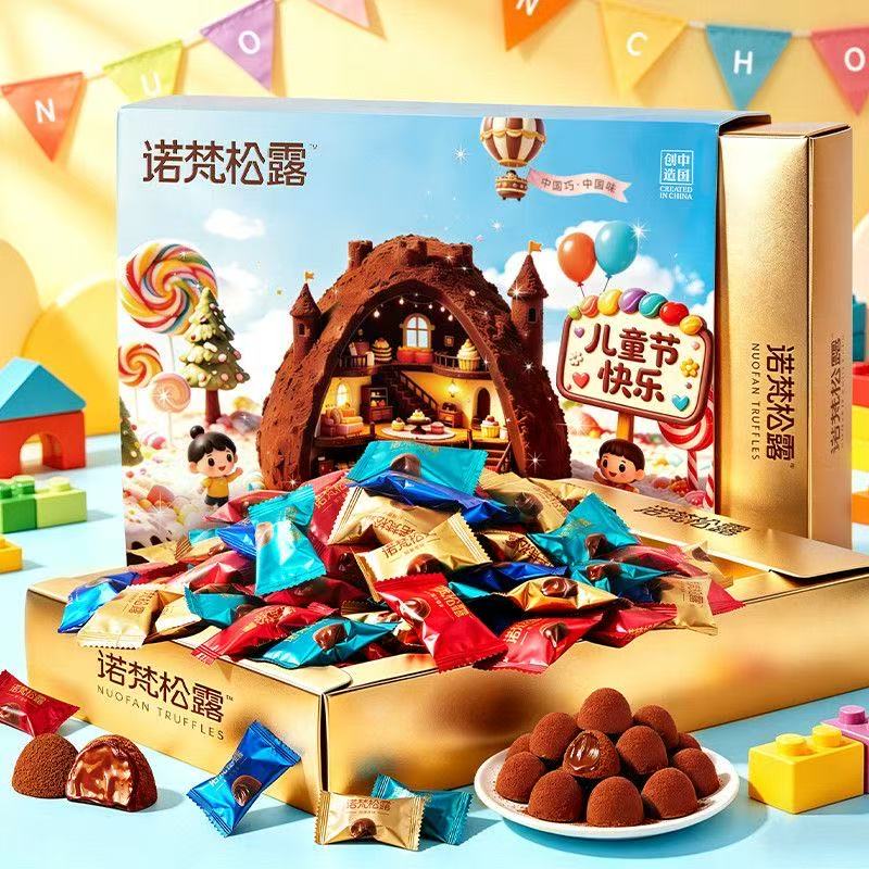 诺梵松露巧克力120g多口味送孩子巧克力礼盒代可可脂儿童休闲零食