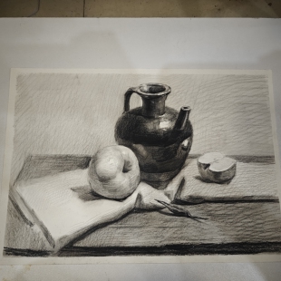 8开素描成品画高中期末会考作品色彩静物现货美术学考专用画作品