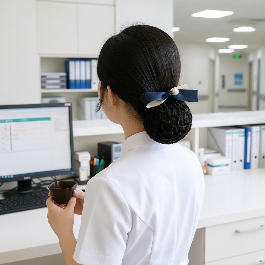 云丝恋护士头花职业上班工作发网兜盘发简约气质款头饰发饰2026新