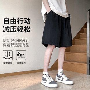 男速干冰絲褲 wassup 外穿籃球運(yùn)動短褲 子寬松休閑五分褲 basic夏季