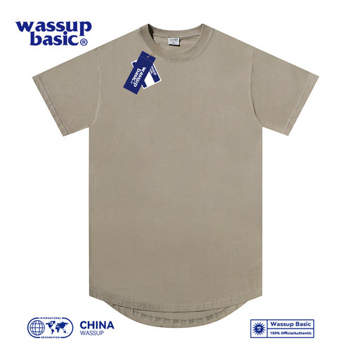 wassupbasic圆弧下摆纯棉打底衫