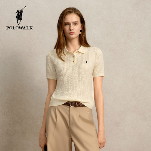 POLOWALK女士短袖针织衫秋季新款