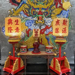 潮汕小高照灯笼传统竹编油纸摆件供神创意中式复古手工艺喜庆姓氏