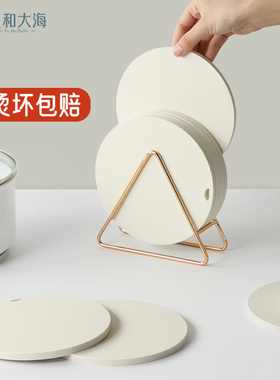 风和大海加厚硅胶锅垫奶油白色耐高温砂锅垫隔热防烫圆餐盘垫家用