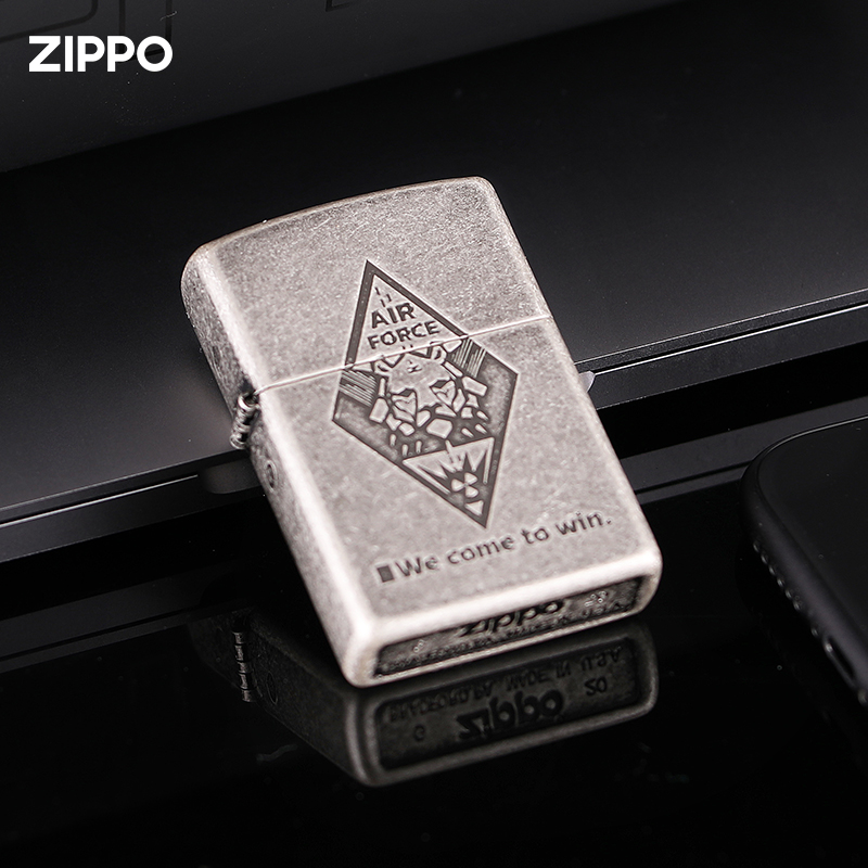 Zippo打火机正版 芝宝官方旗舰正品进口仿古银荣耀狮虎之胜利在望