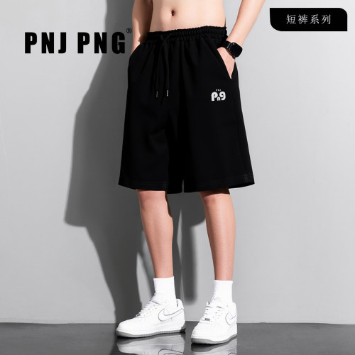 PNJPNG男夏季针织运动五分短裤