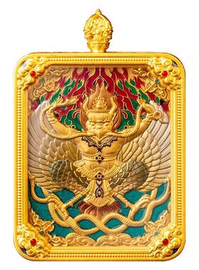 一如正品黄铜镀金莲花嘎乌盒