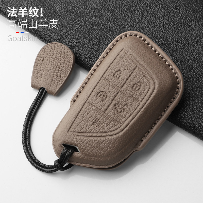适用于凯卡迪拉克CT5真皮钥匙套CT6全包CT4刀锋钥匙壳GT4扣锐歌