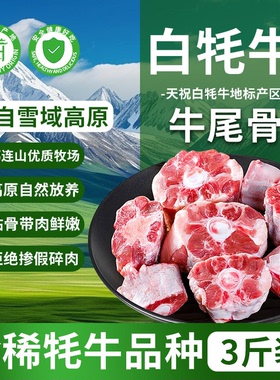 天祝白牦牛牛尾骨3斤装原切整根切块生牛肉牛尾巴生鲜冷冻食材