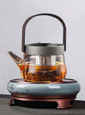 迈丰丨陶瓷电陶炉煮茶器耐高温玻璃蒸汽煮茶壶煮茶炉烧水泡茶壶