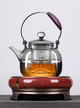 迈丰丨陶瓷合金电陶炉煮茶器玻璃蒸汽煮茶壶煮茶炉烧水泡茶壶季红