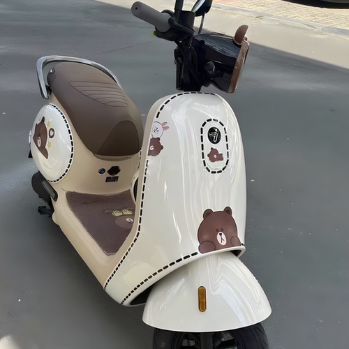 九号雅迪电动车贴纸布朗熊装饰