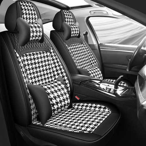 全包汽车坐垫皮拼麻布艺四季五座