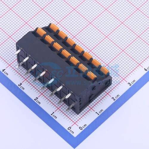 5只起 弹簧式接线端子 KFM736H-5.0-2*7P 插件P=5mm 2x7P 14P 原