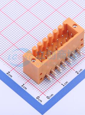 插拔式接线端子 KF2EDGERM-3.5-2*7P 弯插,P=3.5mm 板端/插座-闭